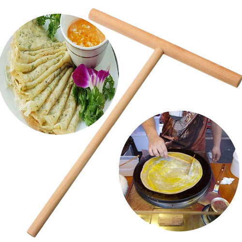 1 Juego de accesorios de cocina de madera con letra T, herramienta, fabricante de panqueques lisos, cocina de huevo, sartén, antiadherente, hornear en casa