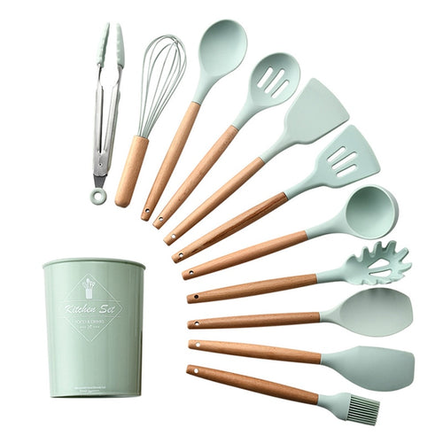 1PC Silicona Turner Cuchara de sopa Espátula Cepillo Raspador Pasta Servidor Batidor de huevo Cocina Herramientas de cocina Utensilios de cocina Rosa / Negro / Verde