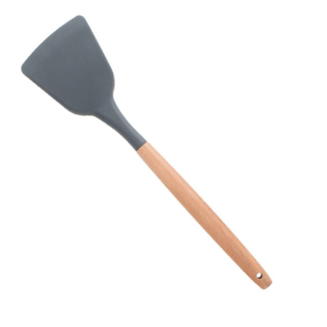 1PC Silicona Turner Cuchara de sopa Espátula Cepillo Raspador Pasta Servidor Batidor de huevo Cocina Herramientas de cocina Utensilios de cocina Rosa / Negro / Verde