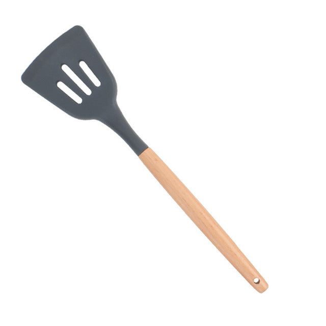 1PC Silicona Turner Cuchara de sopa Espátula Cepillo Raspador Pasta Servidor Batidor de huevo Cocina Herramientas de cocina Utensilios de cocina Rosa / Negro / Verde