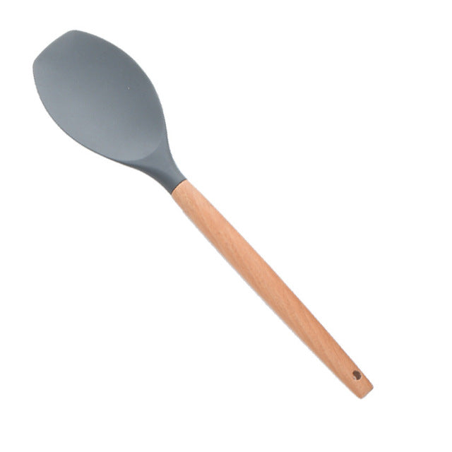 1PC Silicona Turner Cuchara de sopa Espátula Cepillo Raspador Pasta Servidor Batidor de huevo Cocina Herramientas de cocina Utensilios de cocina Rosa / Negro / Verde