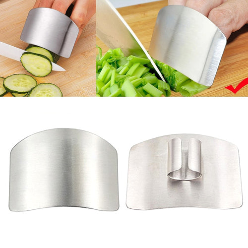1 Unids Protector de dedos Proteger dedo Cortar a mano Protector de mano Cuchillo Cortar Herramienta de protección de dedos Herramienta de cocina de acero inoxidable Gadgets