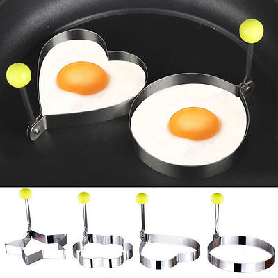 Recién llegado Molde de panqueque de huevo frito caliente Molde de molde de acero inoxidable Molde Anillos de cocina Corazón Herramienta de cocina