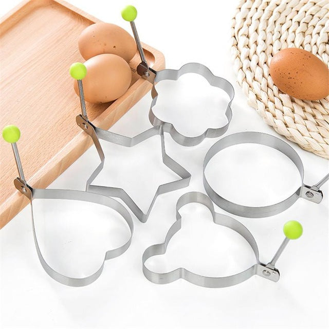Recién llegado Molde de panqueque de huevo frito caliente Molde de molde de acero inoxidable Molde Anillos de cocina Corazón Herramienta de cocina