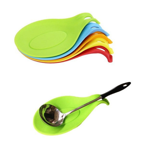 1 unid Silicona Cuchara Resto Utensilio resistente al calor Soporte de espátula Bandeja Placemat Cuchara Utensilio Resto Herramienta de cocina Herramientas de cocina D3