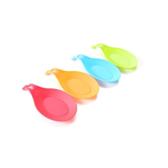 1 unid Silicona Cuchara Resto Utensilio resistente al calor Soporte de espátula Bandeja Placemat Cuchara Utensilio Resto Herramienta de cocina Herramientas de cocina D3
