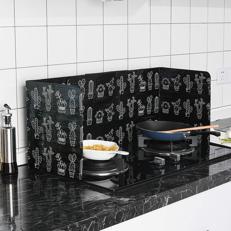 1PC Estufa de gas Aislamiento térmico Papel de aluminio Placa de prueba de salpicaduras de aceite Baffle Estufa de cocina Lámina de aislamiento de cocina