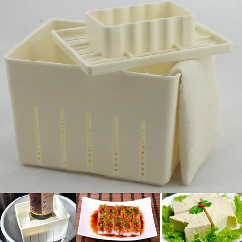 HYUUGA DIY Molde de prensa de tofu de plástico Molde de tofu casero Molde de tofu de cuajada de soja Molde con tela de queso Cocina Cocina